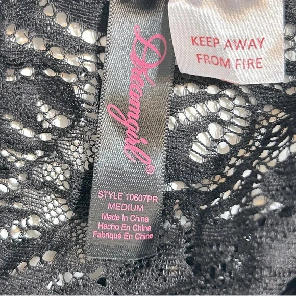 Dreamgirl Black Babydoll Bustier Garter Lingerie Size M NWT - Picture 9 of 12